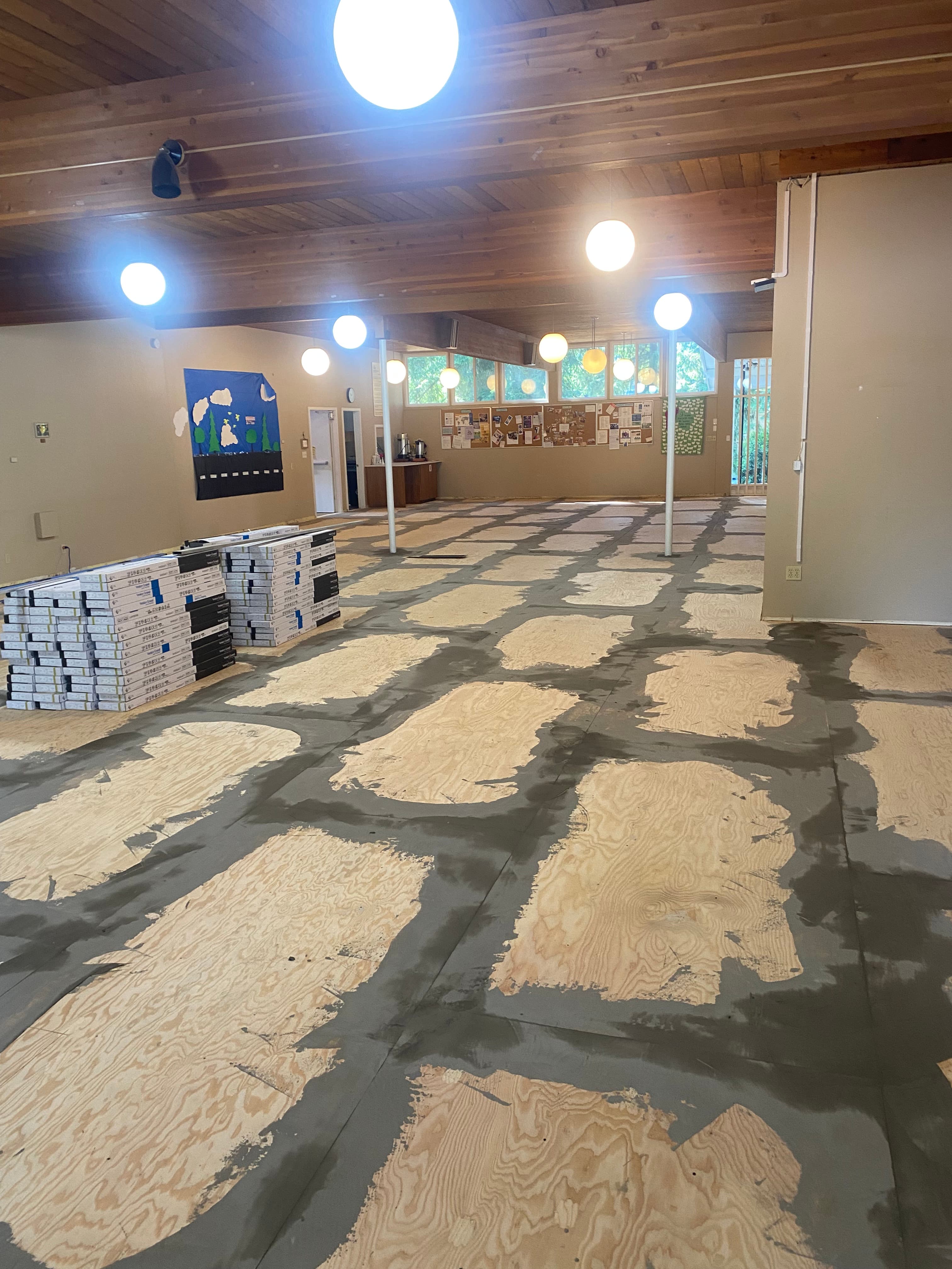 New subfloor built for a glue-down vinyl plank install