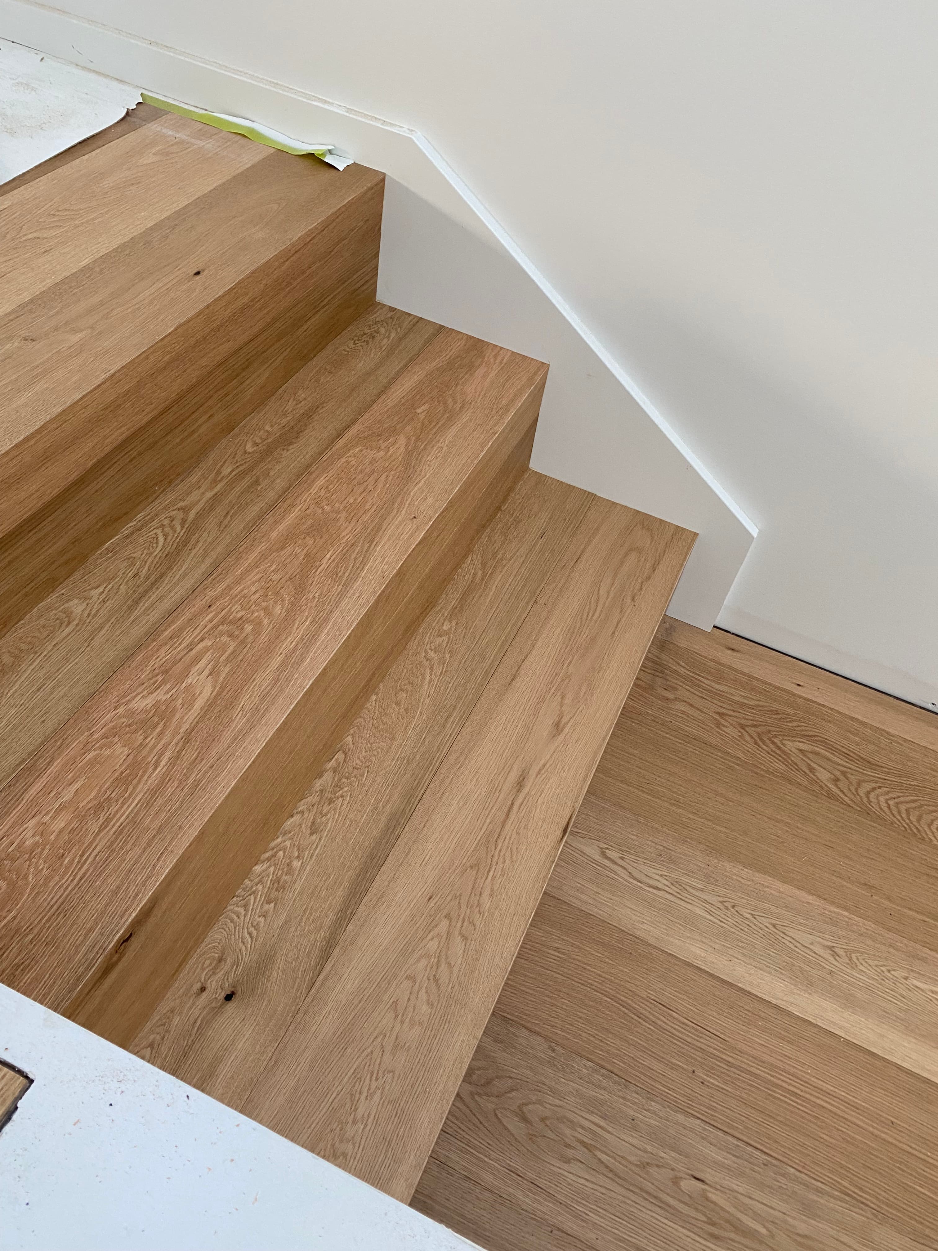White oak waterfall staircase